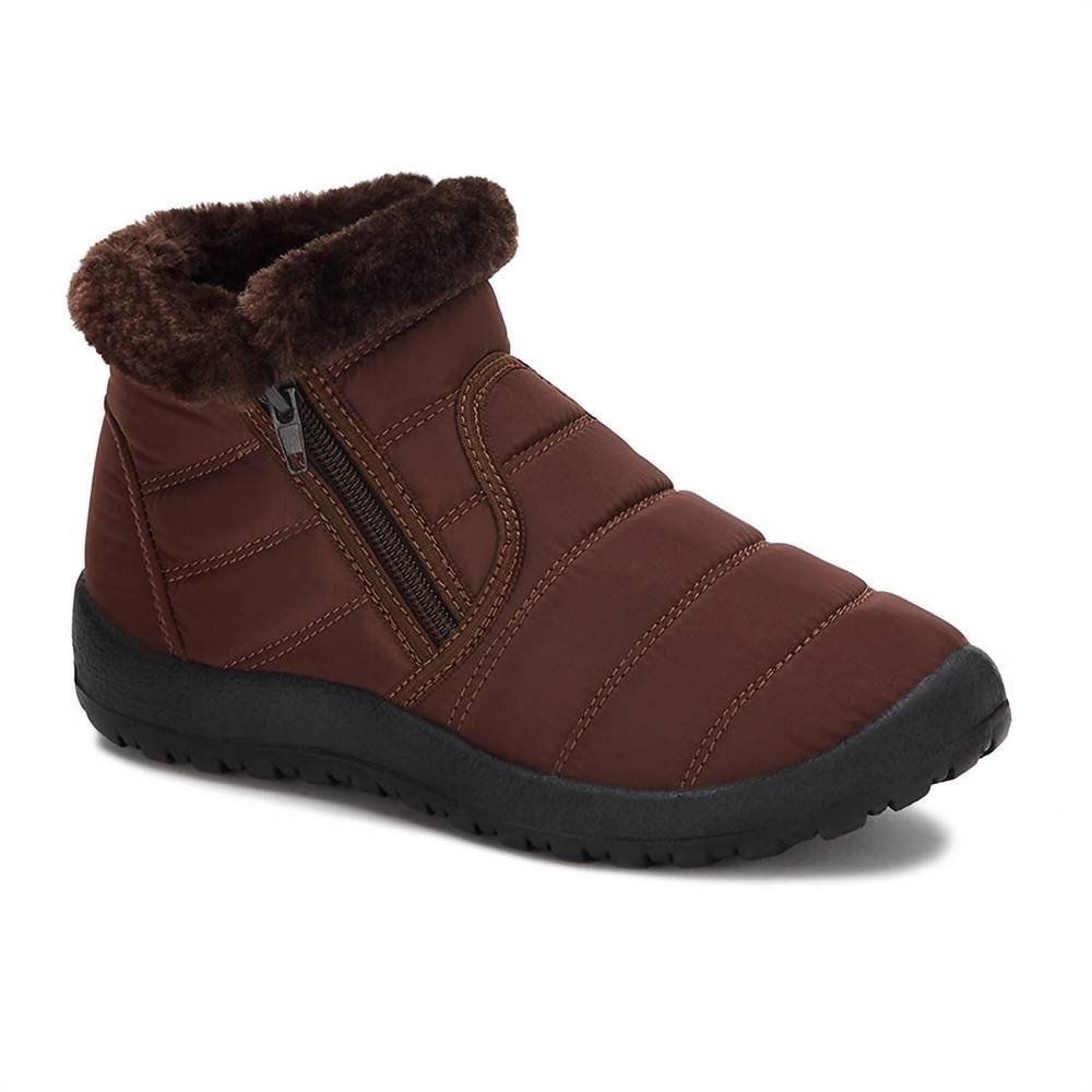 NEW ANDREA women's winter fur booties in brown